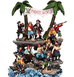 MONDE DES PIRATES 12 FIGURINES SUR PRESENTOIR