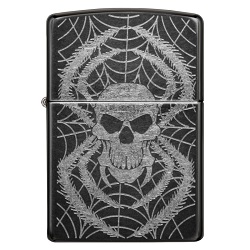 ZIPPO BRIQUET SKULL SPIDER BLACK